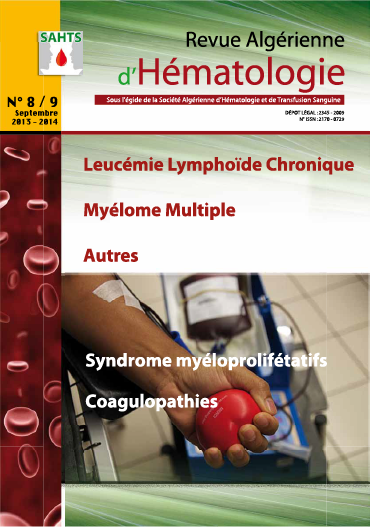 Revue Algérienne d'Hématologie N° 08 - 09